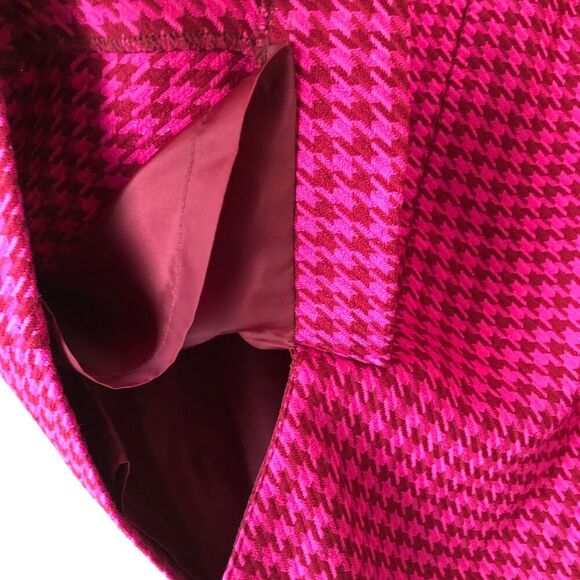 Merona Womens Pencil Skirt Plus Size 16 Pink Burgundy Houndstooth Plaid Fabric - Picture 8 of 10